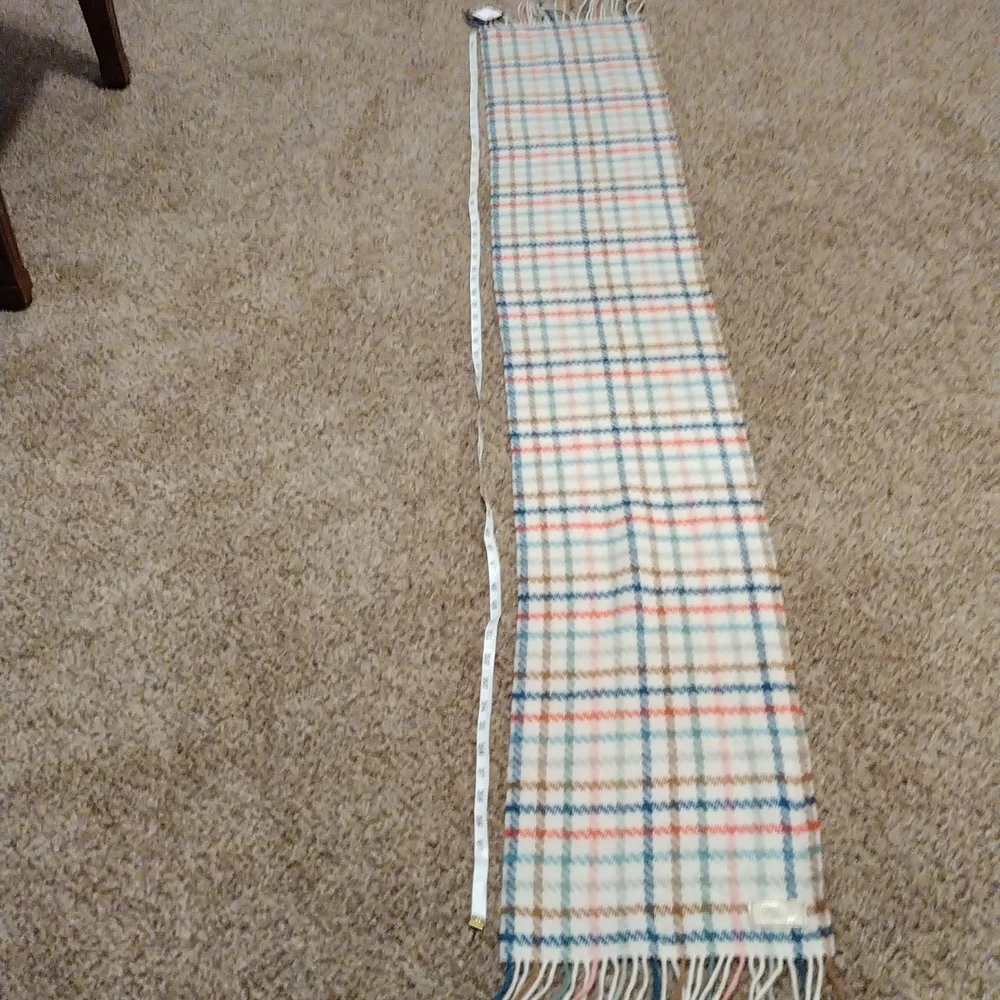 Coach NWT New scarf plaid 80% wool 80% cashmere multicolor winter tattrsl long